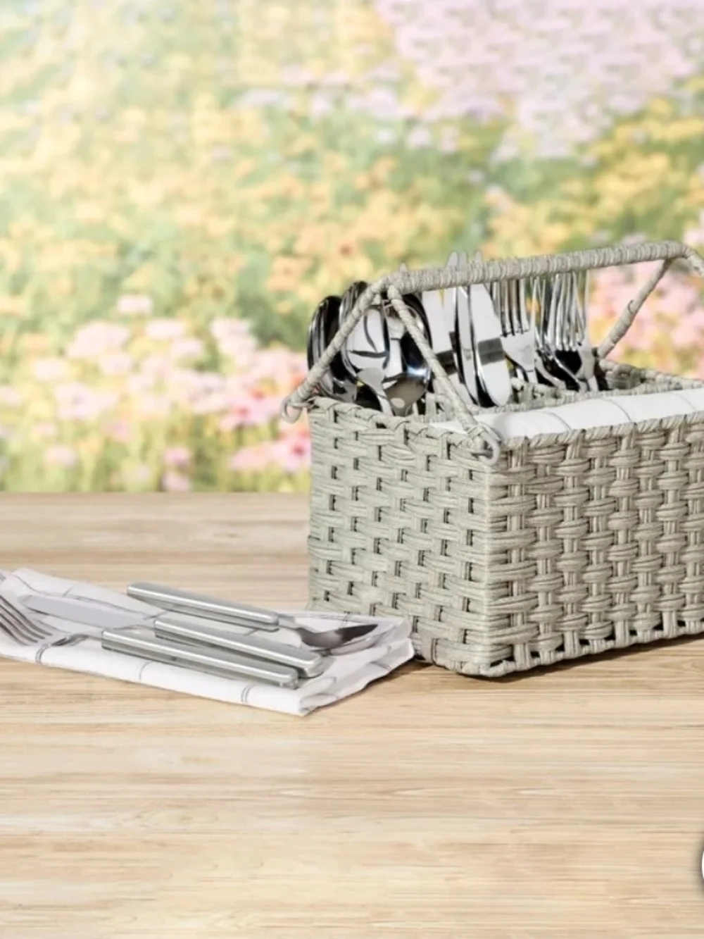 Oneida 24-piece Flatware Set with Caddy Gray